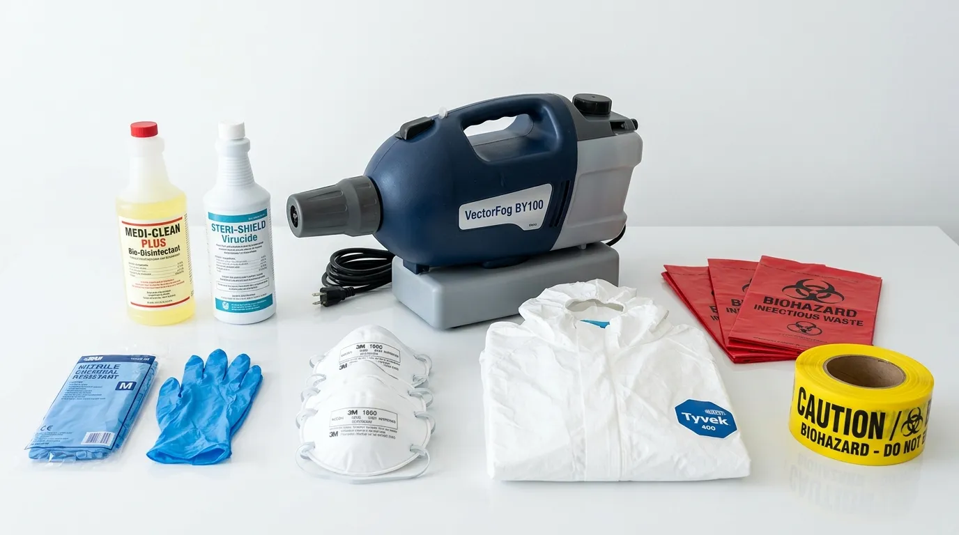 Professional biohazard remediation crew working in Monterey Park