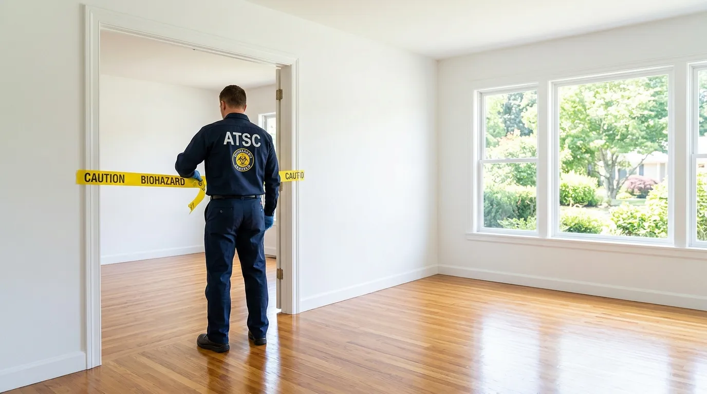 Certified biohazard cleanup crew performing Decomposition Cleanup in Monterey Park